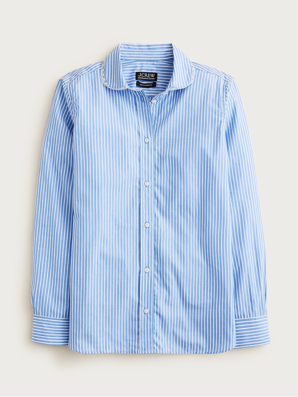 NWT J.Crew Jules Club-Collar Shirt in Striped Cotton Poplin size 14 - Picture 3 of 14